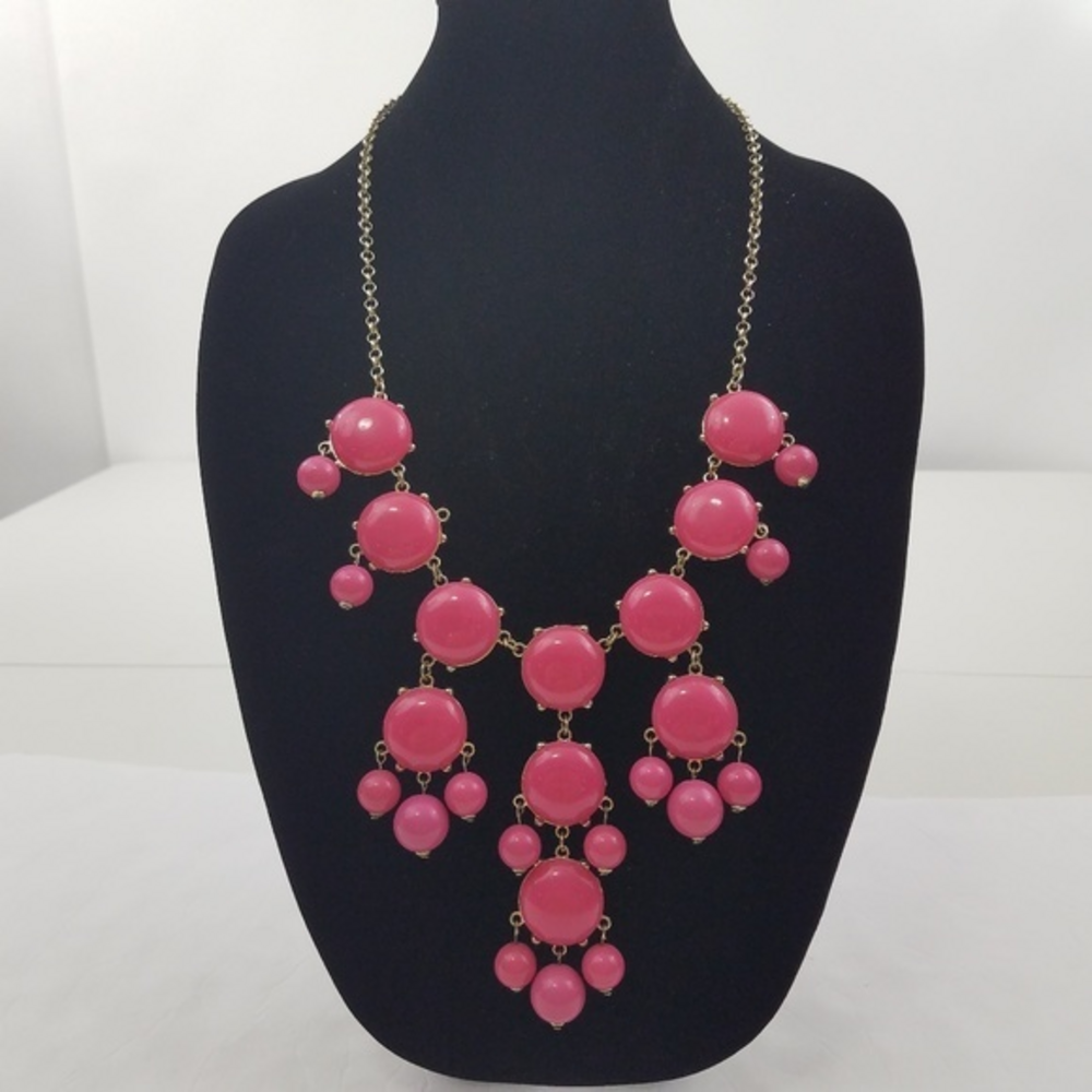 Erica Lyons Necklace Pink Dangle Beaded Boho chain‎